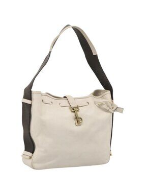 GUCCI Shoulder Bag Leather Beige Gold 92732